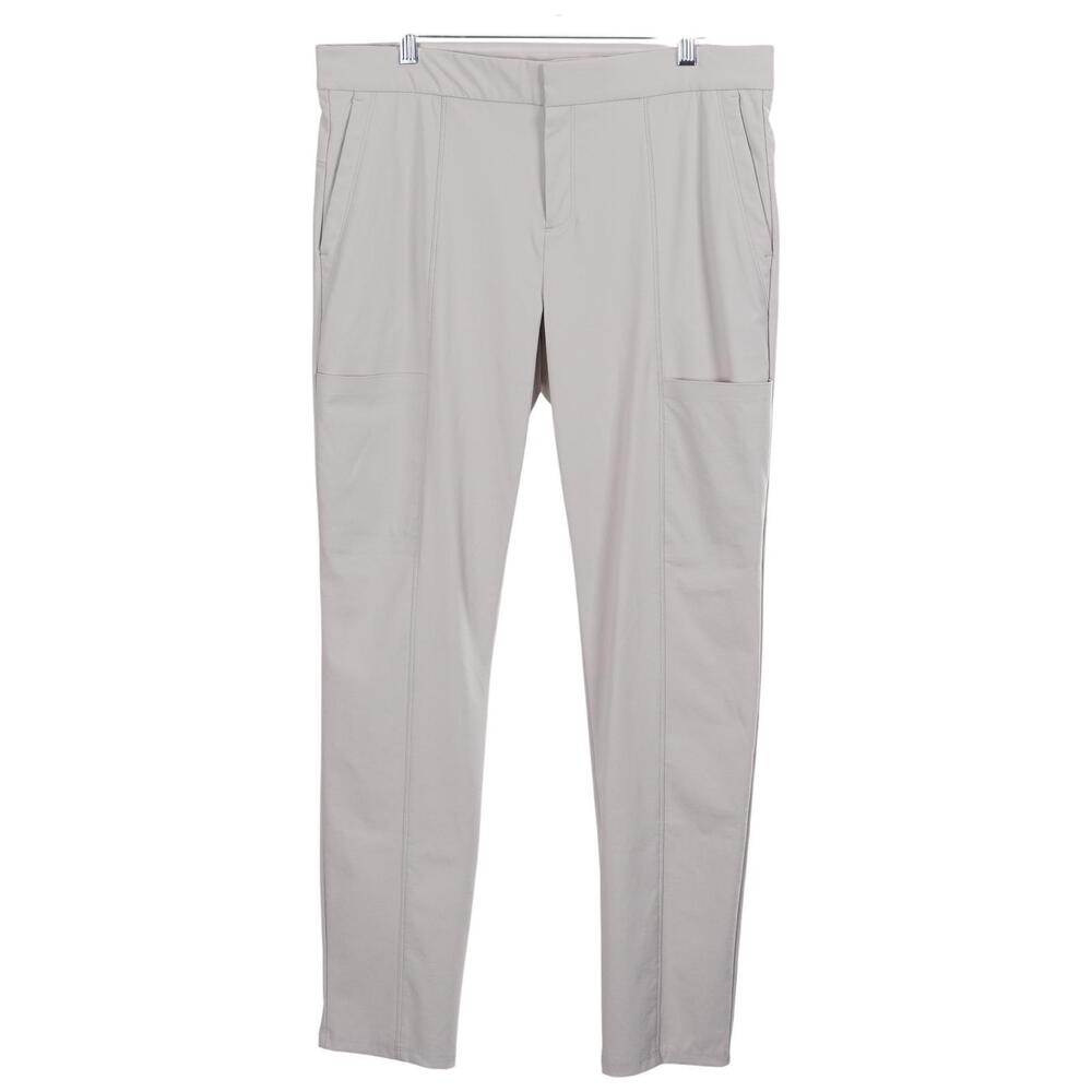 Athleta Wander Stash Skinny Pants 14 Bone Gray Pockets Stretch Ankle #353676